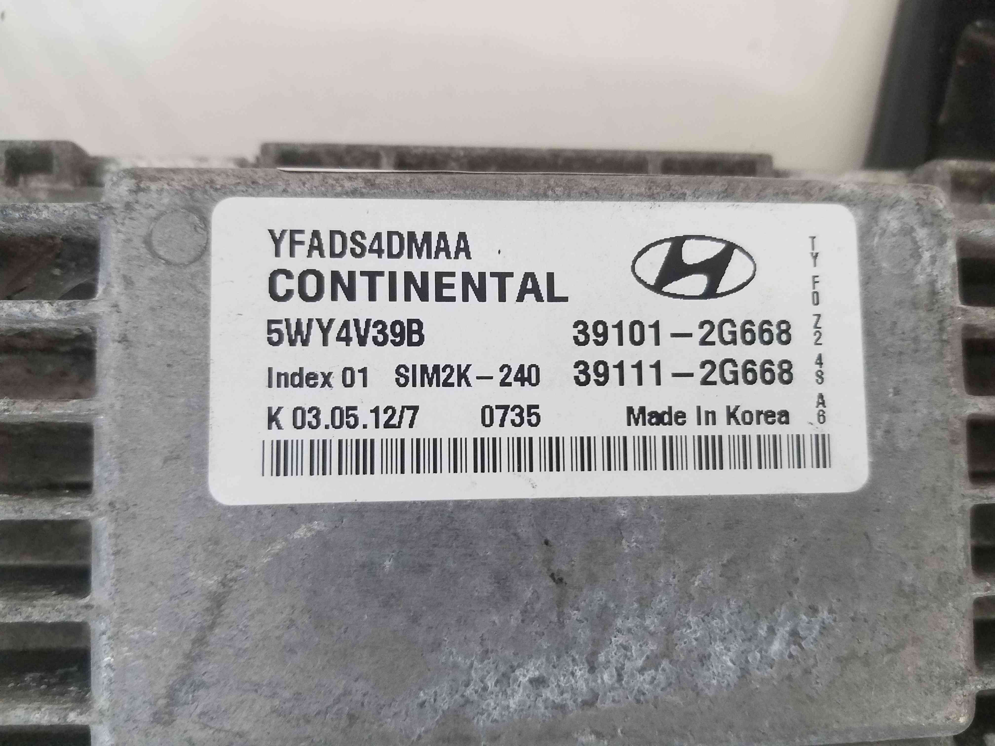 Блок ECU компютер двигуна Hyundai Sonata 2015 2014 2013 2012 2011  39101-2G668